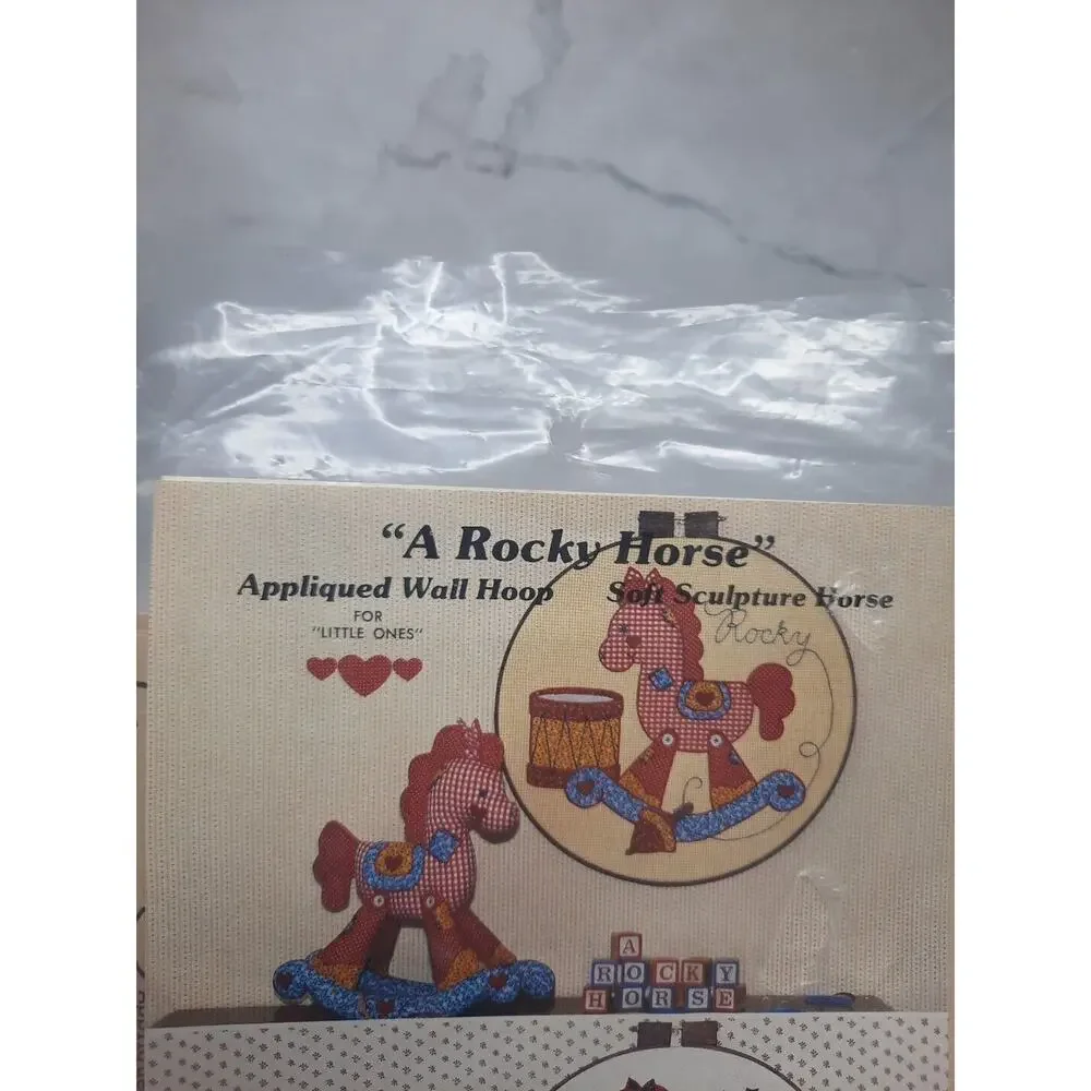 The Gingham Goose A Rocky Horse Applique Wall Hoop or Soft Sculpture Pattern